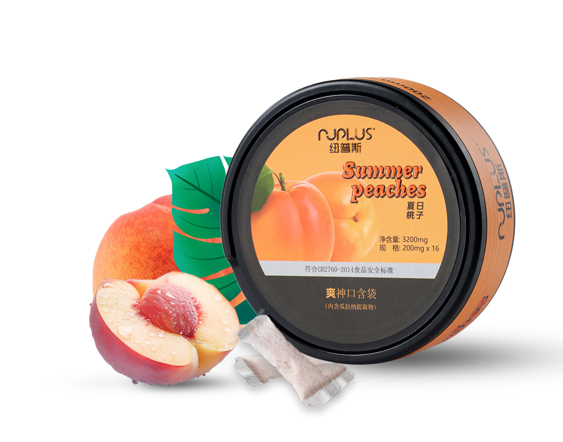 Nuplus Refreshment Peach Guarana Pouches (tobacco free nicotine